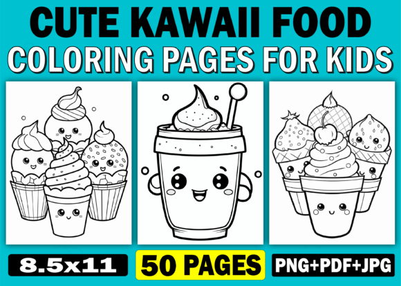 Download Cute Kawaii Food Coloring Pages for Kids - Cute Collection
