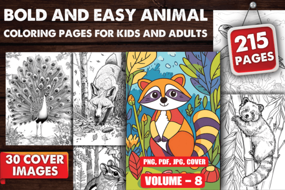 Download Bold and Easy Animal Coloring Pages V-08 - Animal Collection