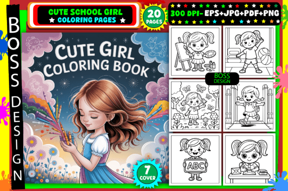 Download Cute School Girl Coloring Pages for Kids - Cute Collection