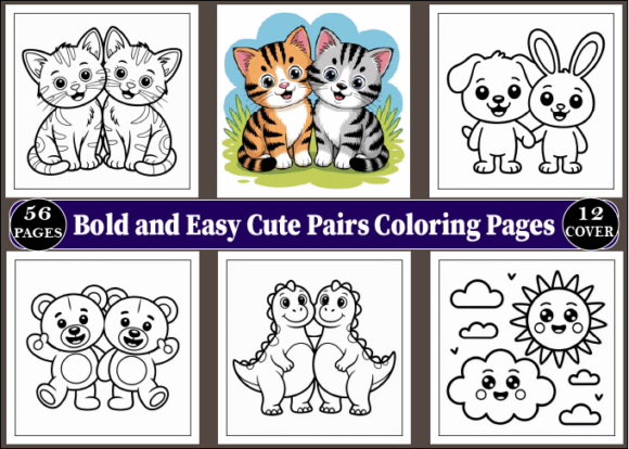 Download Bold and Easy Cute Pairs Coloring Pages - Cute Collection