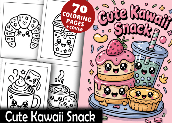 Download Cute Kawaii Snack Bold &amp; Easy Coloring - Cute Collection