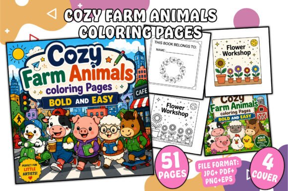 Download Cozy Farm Animals Coloring Pages - Animal Collection