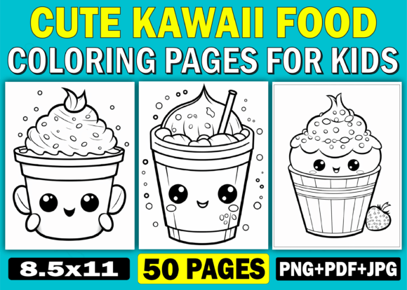 Download Cute Kawaii Food Coloring Pages for Kids - Cute Collection