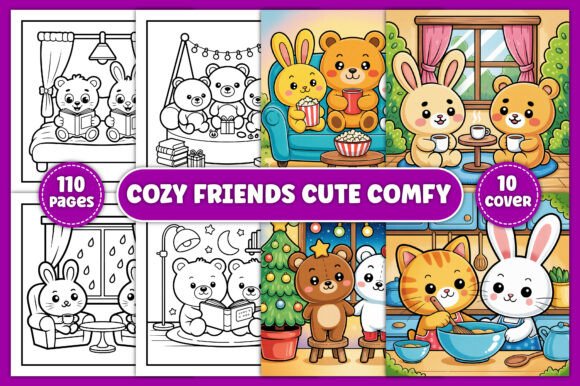 Download Cozy Friends Cute &amp; Comfy Coloring Pages - Cute Collection
