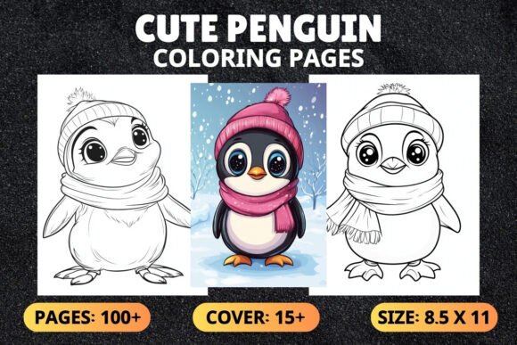 Download Bold and Easy Cute Penguin Coloring Book - Cute Collection