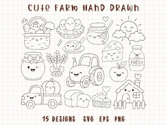 Download Kawaii Farm Life SVG Cute Farm Clipart - Cute Collection