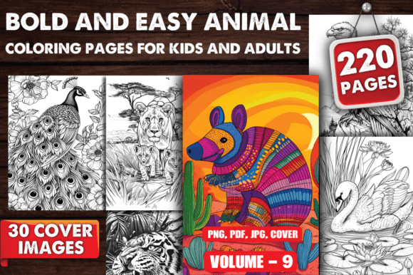 Download Bold and Easy Animal Coloring Pages V-09 - Animal Collection