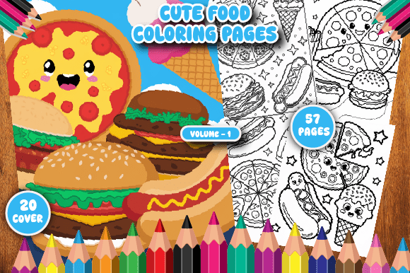 Download 57 Cute Food Coloring Pages for Kids V-1 - Cute Collection