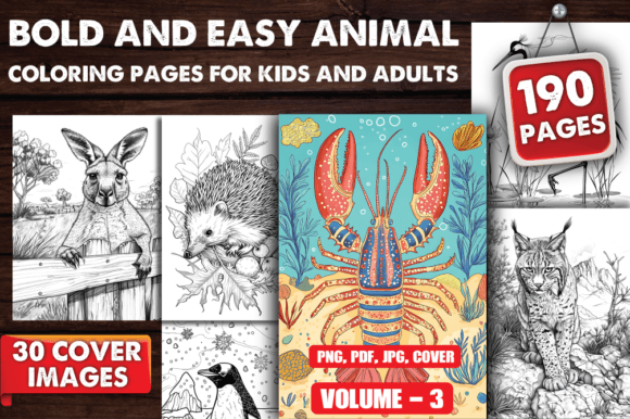 Download Bold and Easy Animal Coloring Pages V-03 - Animal Collection