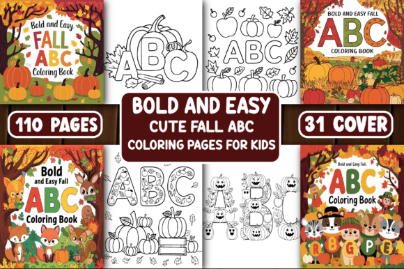 Download Bold and Easy Cute Fall ABC Color Page - Cute Collection