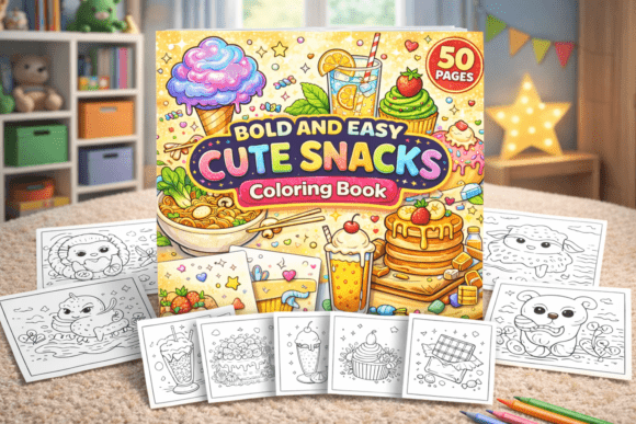 Download Bold and Easy Cute Snacks Coloring Book - Cute Collection