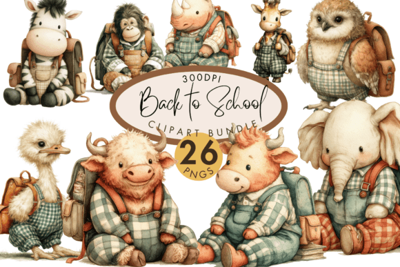 Download Back to School Animal Clipart – 26 PNG - Animal Collection
