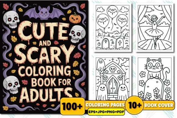 Download Cute and Scary Coloring Book for Adults - Cute Collection