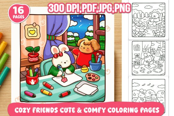 Download Cozy Friends Cute &amp; Comfy Coloring Pages - Cute Collection