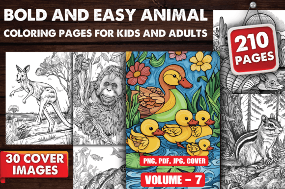 Download Bold and Easy Animal Coloring Pages V-07 - Animal Collection