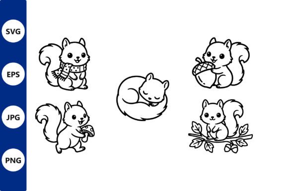 Download Cute Squirrel Vector Set - Cute Collection