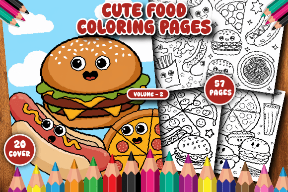 Download 57 Cute Food Coloring Pages for Kids V-2 - Cute Collection