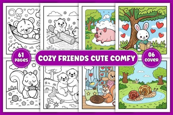Download Cozy Friends Cute &amp; Comfy Coloring Pages - Cute Collection