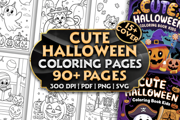 Download Cute Halloween Coloring Pages Bundle - Cute Collection