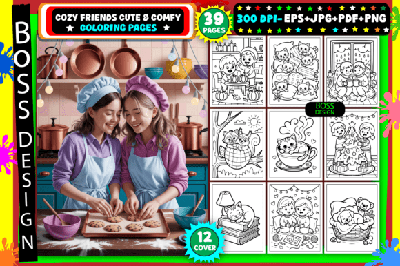 Download Cozy Friends Cute &amp; Comfy Coloring Pages - Cute Collection