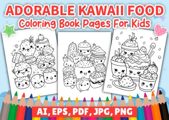 Download Cute Kawaii Food Coloring Pages for Kids - Cute Collection