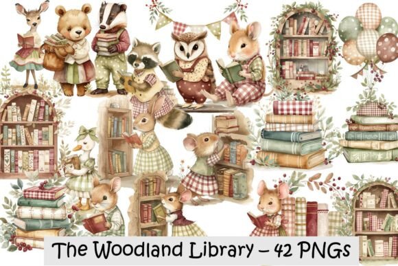 Download Woodland Library Cute Animals PNGs - Cute Collection