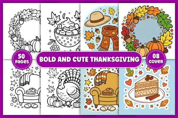 Download Bold and Cute Thanksgiving Coloring Book - Cute Collection