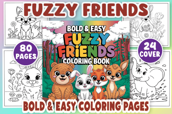 Download Cute Fuzzy Friends, Easy Coloring Pages - Cute Collection