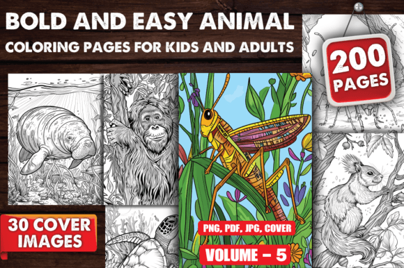 Download Bold and Easy Animal Coloring Pages V-05 - Animal Collection