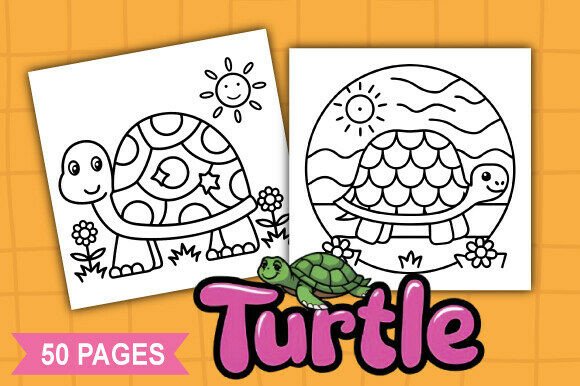 Download Cute Turtle Coloring Pages Bold &amp; Easy - Cute Collection