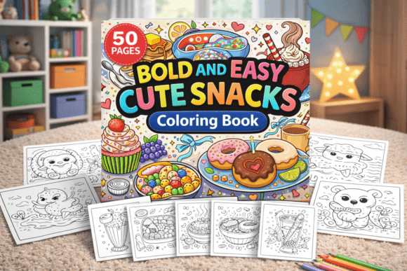Download Bold and Easy Cute Snacks Coloring Book - Cute Collection