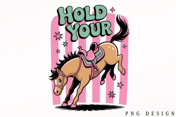 Download Funny Hold Your Cute Horse PNG Design - Premium Resources