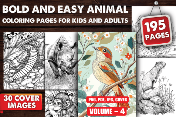 Download Bold and Easy Animal Coloring Pages V-04 - Animal Collection