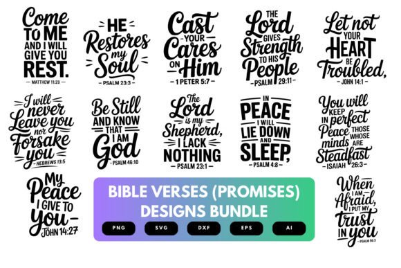 Download Bible Promises SVG Bundle - Bible Collection