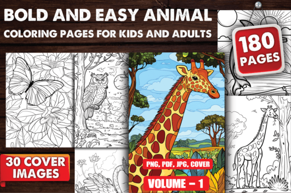 Download Bold and Easy Animal Coloring Pages V-01 - Animal Collection