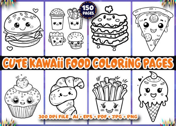 Download 150 Cute Kawaii Food Coloring Pages - Cute Collection
