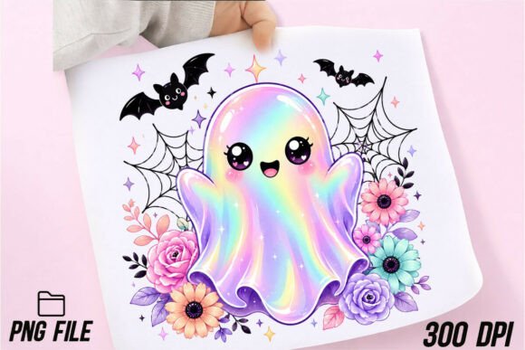 Download Cute Rainbow Ghost Halloween PNG - Cute Collection