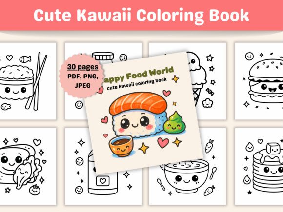 Download Cute Kawaii Food Coloring Book for Kids - Cute Collection