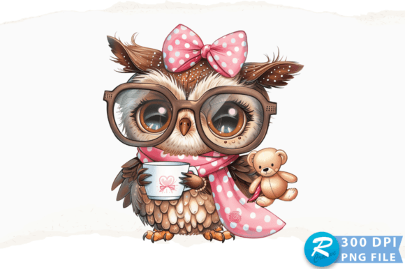 Download A Cute Chibi Owl Wearing Holding PNG - Cute Collection
