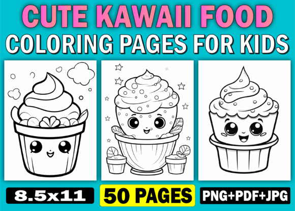 Download Cute Kawaii Food Coloring Pages for Kids - Cute Collection