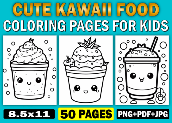 Download Cute Kawaii Food Coloring Pages for Kids - Cute Collection