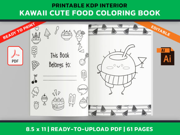 Download Cute Kawaii Food Coloring Book - Cute Collection