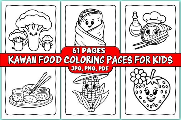 Download Cute Kawaii Food Coloring Pages for Kids - Cute Collection