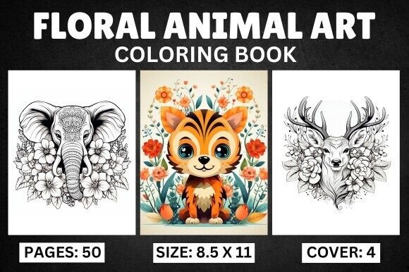 Download Floral Animal Art - Coloring Book - Animal Collection