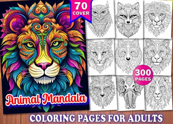 Download 300 Adults Animal Mandala Coloring Book - Animal Collection