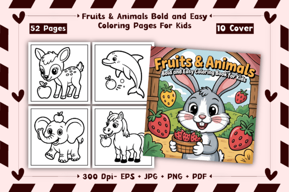 Download Fruits &amp; Animals Coloring Book Bold Easy - Animal Collection